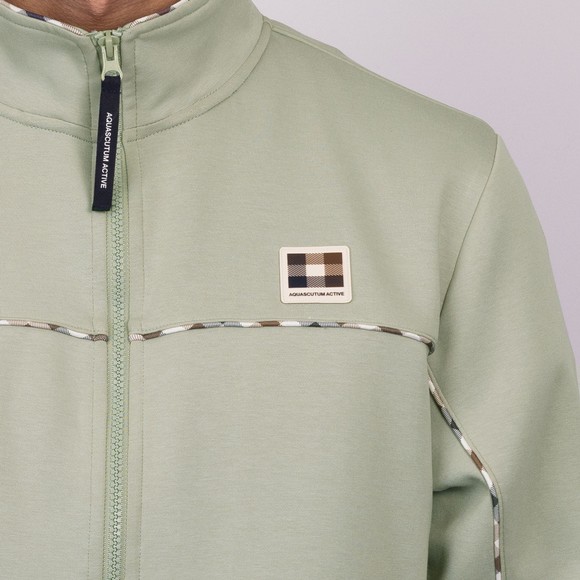 Aquascutum Mens Green Piping Scuba Track Top #3