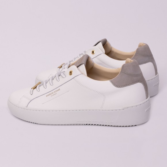 Android Homme Mens White Zuma Leather & Nubuck Trainer #3