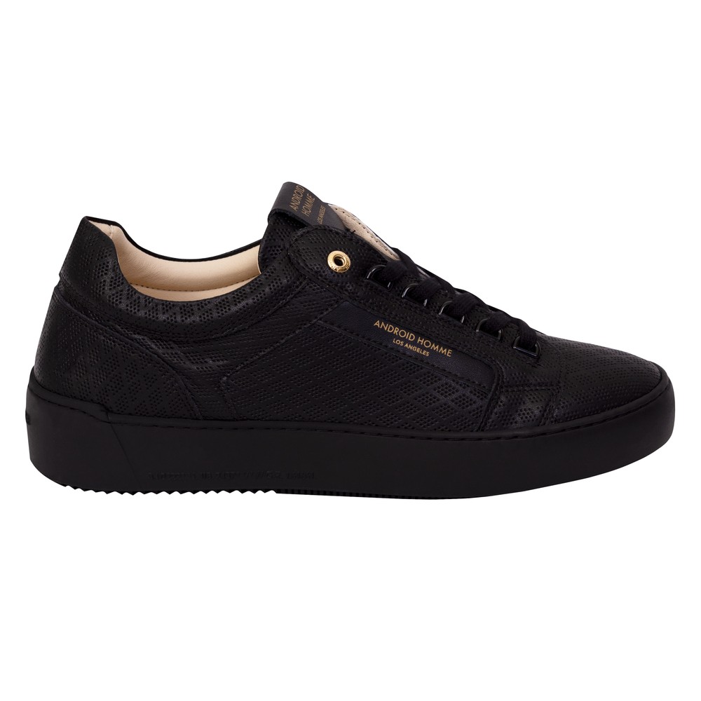 Diamond Perforated Leather Trainer