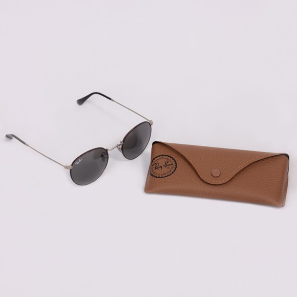 Ray-Ban Mens Silver 0RB3347 Round Metal Sunglasses main image
