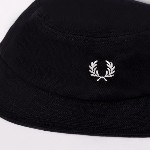 Fred Perry Mens Black Pique Bucket Hat #3