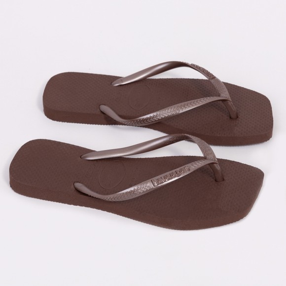 Havaianas Womens Brown Square Flip Flop #2