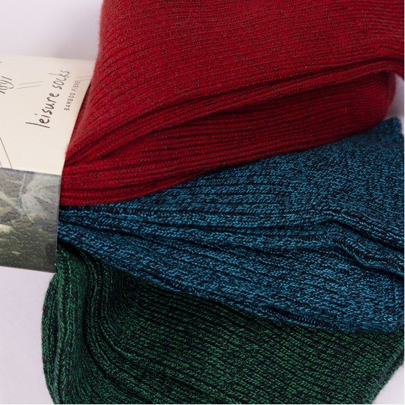 Glenmuir Mens Red 3 Pack Bamboo Fibre Leisure Socks main image