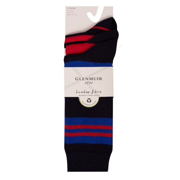 Glenmuir Mens Multicoloured Bamboo Jacquard Colour Block True Socks main image
