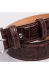 Huxley Tanner Mens Brown Mcenroe 40mm Croc Print Belt