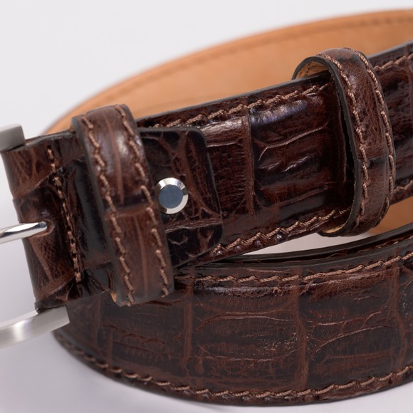 Huxley Tanner Mens Brown Mcenroe 40mm Croc Print Belt main image