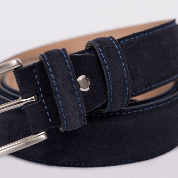 Huxley Tanner Mens Blue 35mm Palmer Suede Belt main image