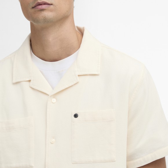 Barbour International Mens White Wayback Waffle Short Sleeve Shirt #4