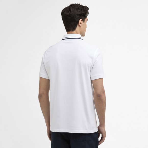 Barbour International Mens White Burnwood Tipped Polo Shirt #3