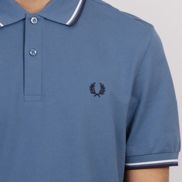 Fred Perry Mens Blue Twin Tipped Polo Shirt #3