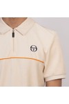 Sergio Tacchini Mens Beige Cardona Velour Zip Polo Shirt
