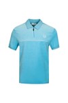 Sergio Tacchini Mens Blue Cardona Velour Zip Polo Shirt