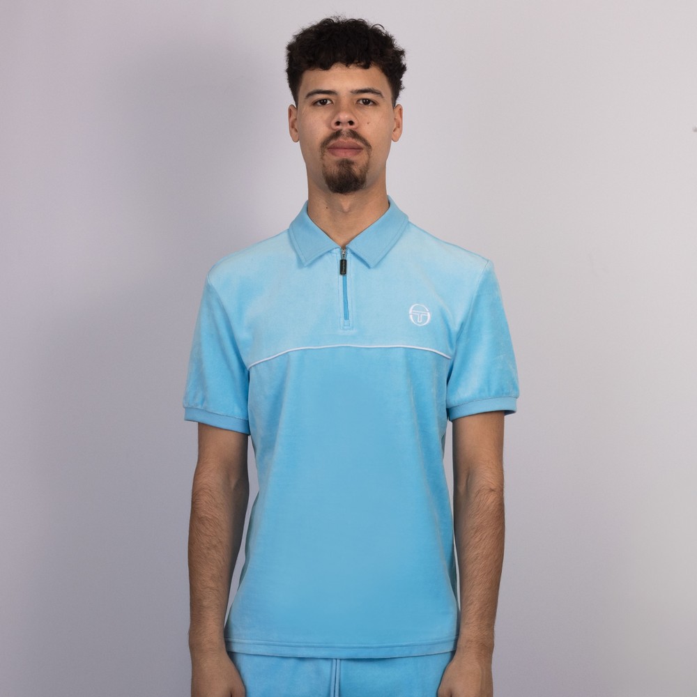 Sergio Tacchini Cardona Velour Zip Polo Shirt | Oxygen Clothing