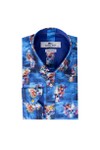 Claudio Lugli Mens Blue Skulls Shirt