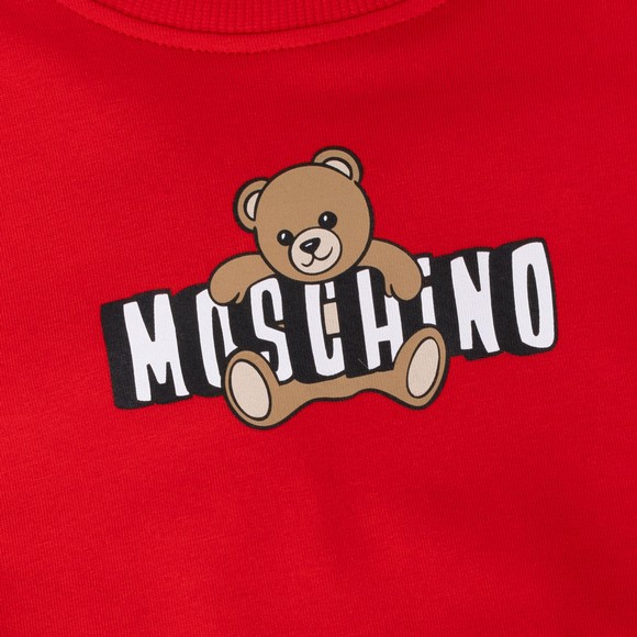Moschino Girls Red Bear Logo T Shirt Dress #3