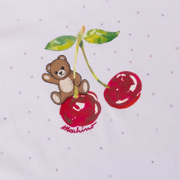 Moschino Girls White Cherry Logo T Shirt #3