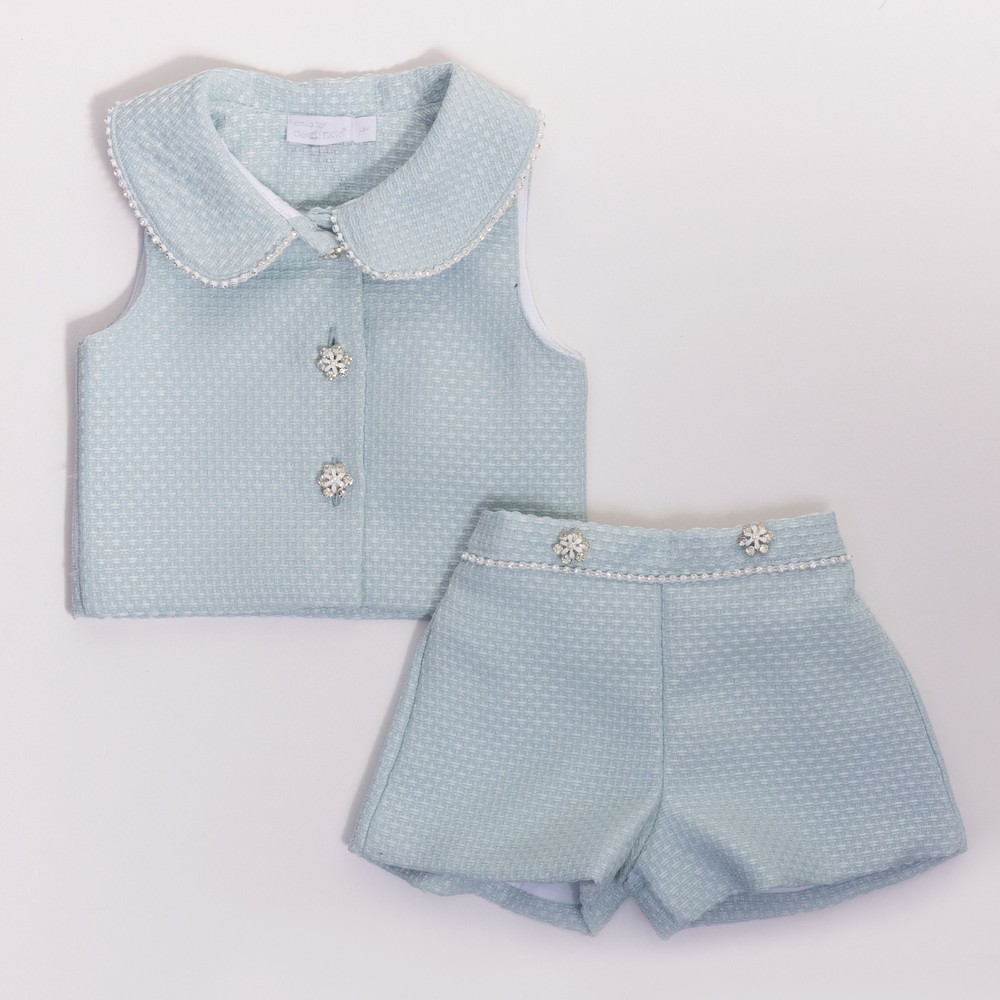Crystal Tipping Detail T-Shirt & Short Set