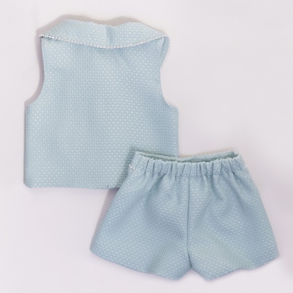 Deolinda Girls Blue Crystal Tipping Detail T-Shirt & Short Set #3