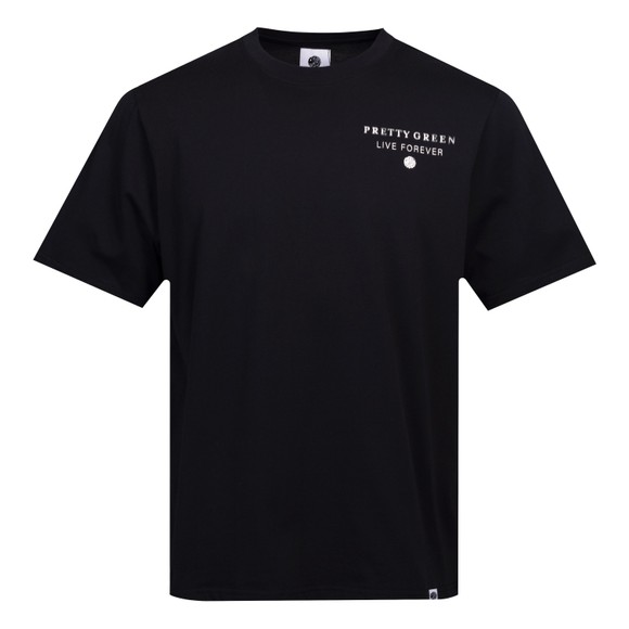 Pretty Green Mens Black Refractive T-Shirt
