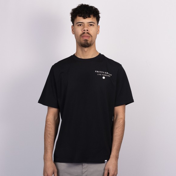 Pretty Green Mens Black Refractive T-Shirt main image