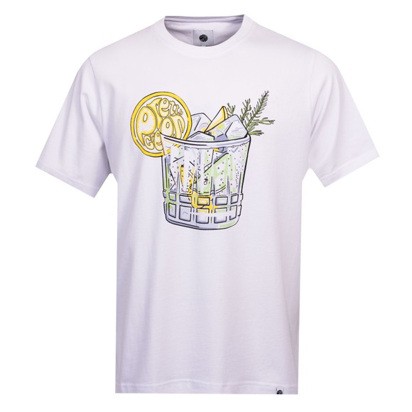 Pretty Green Mens White Gin and Tonic T-Shirt