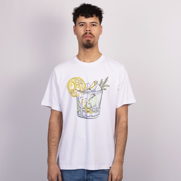Pretty Green Mens White Gin and Tonic T-Shirt
