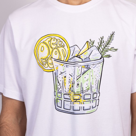 Pretty Green Mens White Gin and Tonic T-Shirt main image