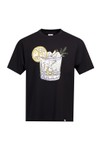 Pretty Green Mens Black Gin and Tonic T-Shirt