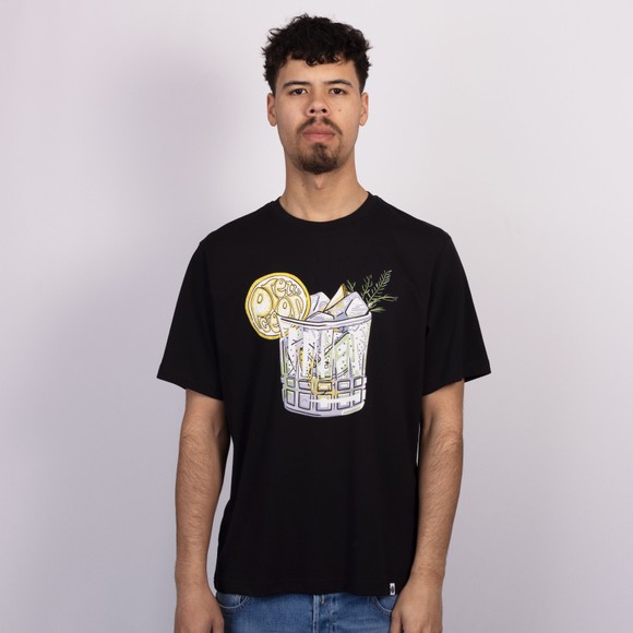 Pretty Green Mens Black Gin and Tonic T-Shirt