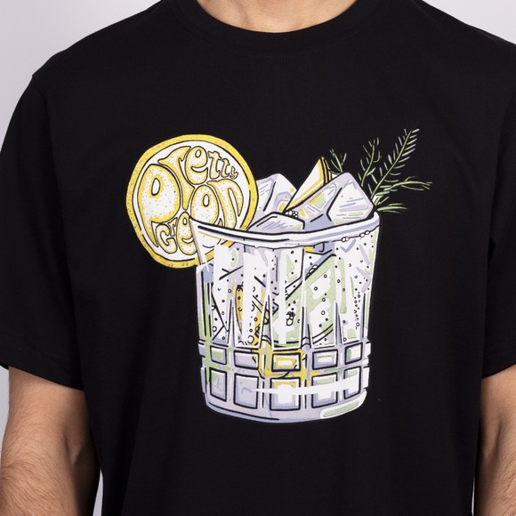 Pretty Green Mens Black Gin and Tonic T-Shirt main image