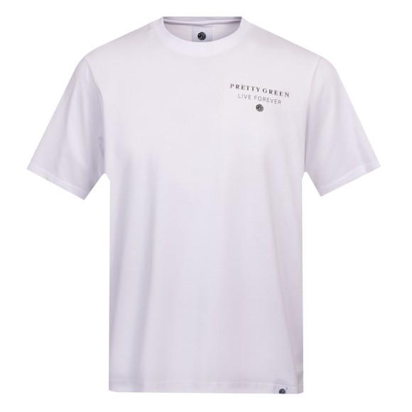 Pretty Green Mens White Refractive T-Shirt