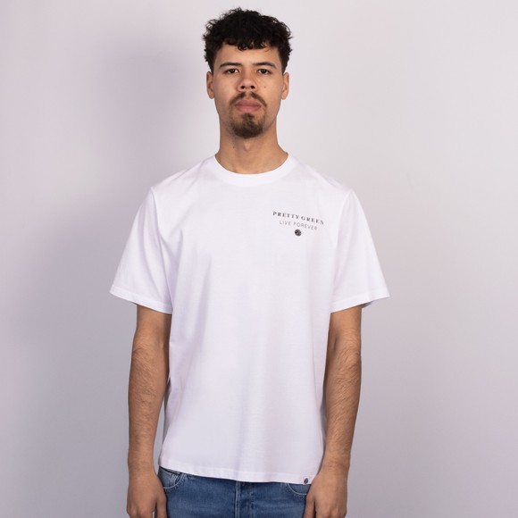 Pretty Green Mens White Refractive T-Shirt main image