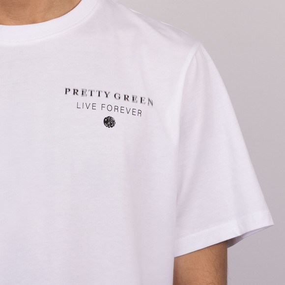 Pretty Green Mens White Refractive T-Shirt main image