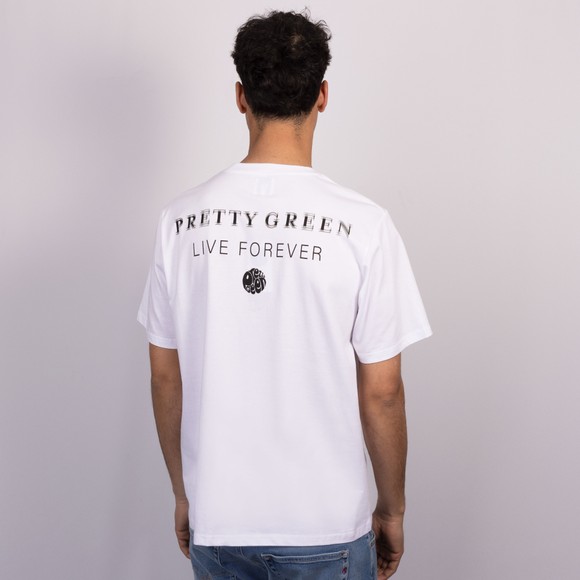 Pretty Green Mens White Refractive T-Shirt