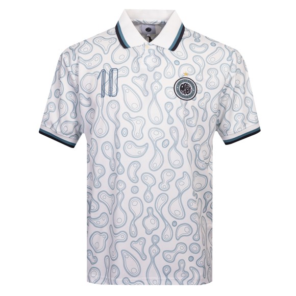 Pretty Green Mens White Outro Football Top Polo Shirt