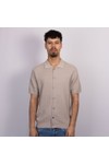 Pittari Mens Beige Otto Textured SS Shirt