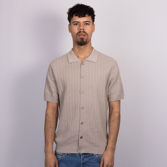 Pittari Mens Beige Otto Textured SS Shirt