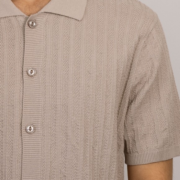 Pittari Mens Beige Otto Textured SS Shirt main image