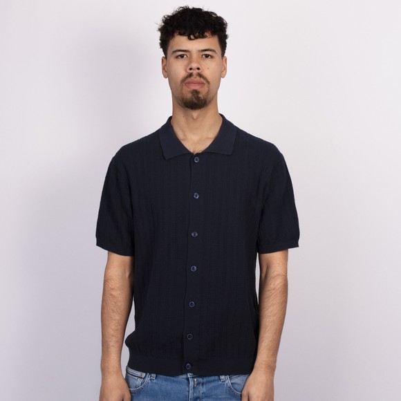 Pittari Mens Blue Otto Textured SS Shirt