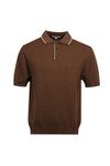 Pittari Mens Brown SS Tipped Polo Shirt