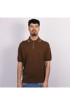 Pittari Mens Brown SS Tipped Polo Shirt