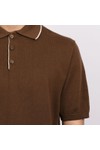 Pittari Mens Brown SS Tipped Polo Shirt