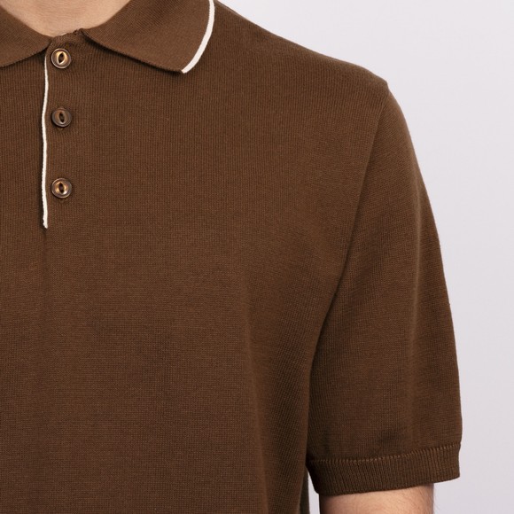 Pittari Mens Brown SS Tipped Polo Shirt main image
