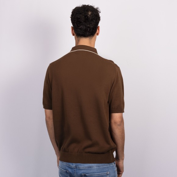 Pittari Mens Brown SS Tipped Polo Shirt main image