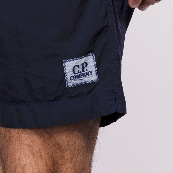 C.P. Company Mens Blue Square Patch Logo Swim Shorts  #3