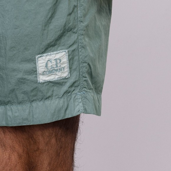 C.P. Company Mens Blue Square Patch Logo Swim Shorts  #3