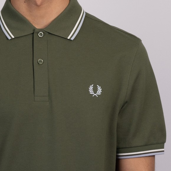 Fred Perry Mens Green Twin Tipped Polo Shirt #3