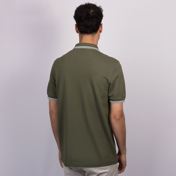 Fred Perry Mens Green Twin Tipped Polo Shirt #4