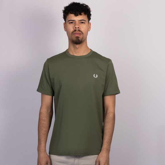 Fred Perry Mens Green Ringer T-Shirt #2