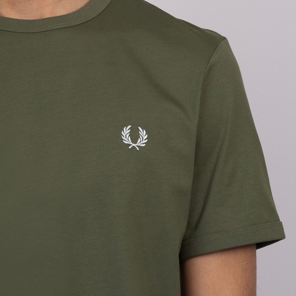 Fred Perry Mens Green Ringer T-Shirt #3